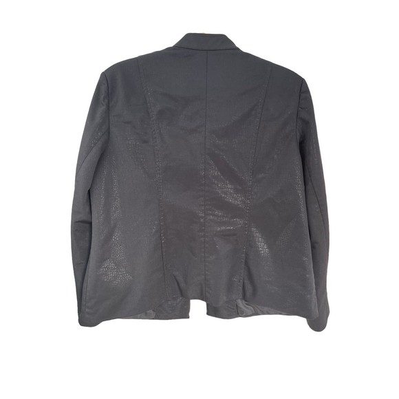 Joni B black crocodile print shiney lined  jacket zippered pockets size PL‎ - Picture 2 of 7